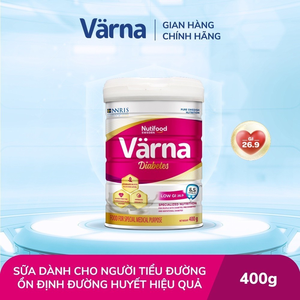 Sữa bột Värna Diabetes Ổn định đường huyết (GI = 26,9) (Lon 400g)