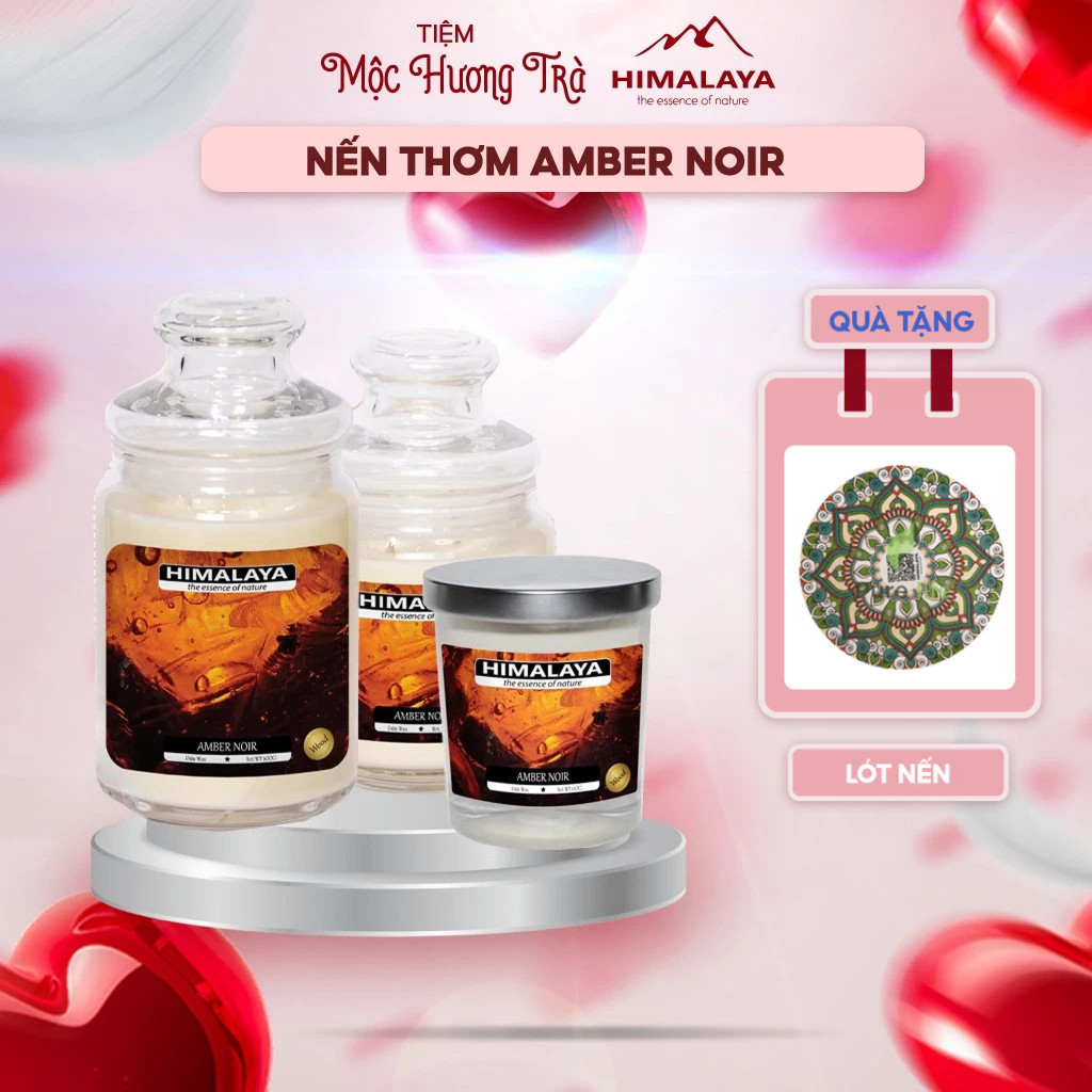 Nến thơm Amber Noir Himalaya 140g/343g/545g  chính hãng hương ngọt ngào quý phái cho không gian đẳng cấp