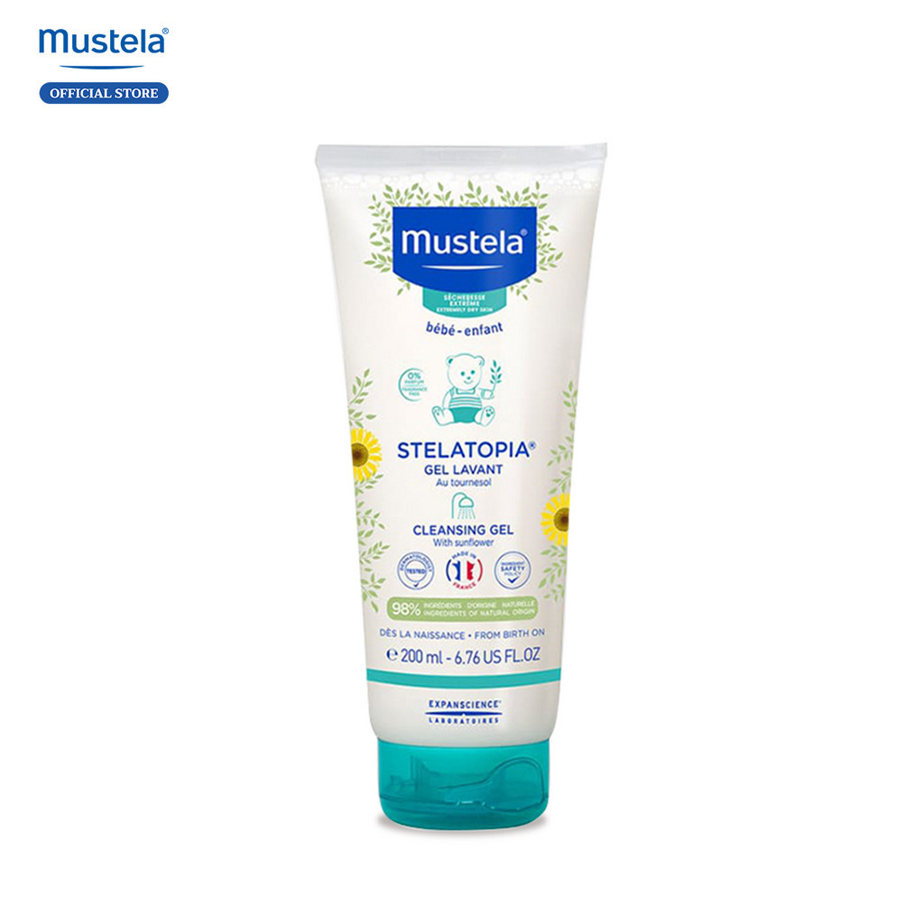 Gel Tắm Gội Cho Trẻ Sơ Sinh & Em Bé Da Chàm Thể Tạng Mustela 200ml