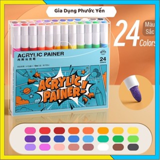  Bút màu Acrylic Marker 24   36   60 màu cao cấp màu sắc tươi sáng có thể vẽ lên mọi bề mặt - Bút lông màu 