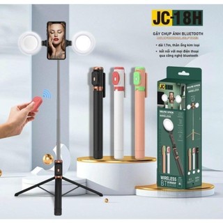 Gậy chụp hình 3 chân có remote kéo cao 1m7 2 đèn led xoay 360 JC 18H -Đẹp