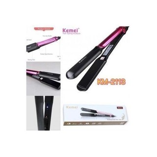 Máy duỗi tóc Kemei KM 2113 chỉnh nhiệt độ thông minh chuyên dùng duỗi ép thẳng uốn cúp đuôi -Đẹp