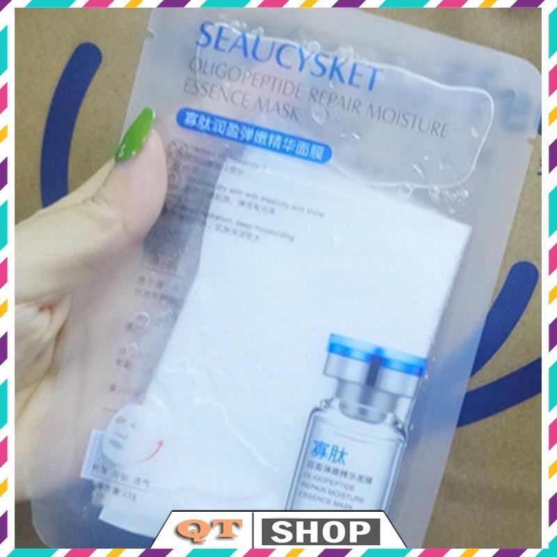 Mặt nạ tinh chất Oligopeptide Bioaqua Seaucysket Essence Mask dưỡng da đàn hồi và sáng mịn