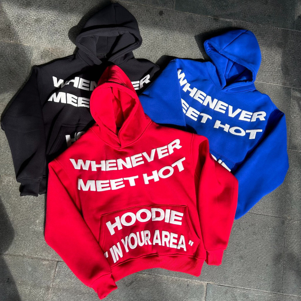 🔥Hot🔥 Áo khoác nam Hoodie WHENEVER Nỉ Bông IN NỔI Form Rộng Nữ trờ đông đôi bạn Unisex dáng boxy IN YOUR AREA KUN SHOP