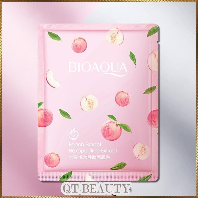 Mặt nạ Đào Bioaqua Peach Extract khoá ẩm mềm mịn trắng hồng da BPE2