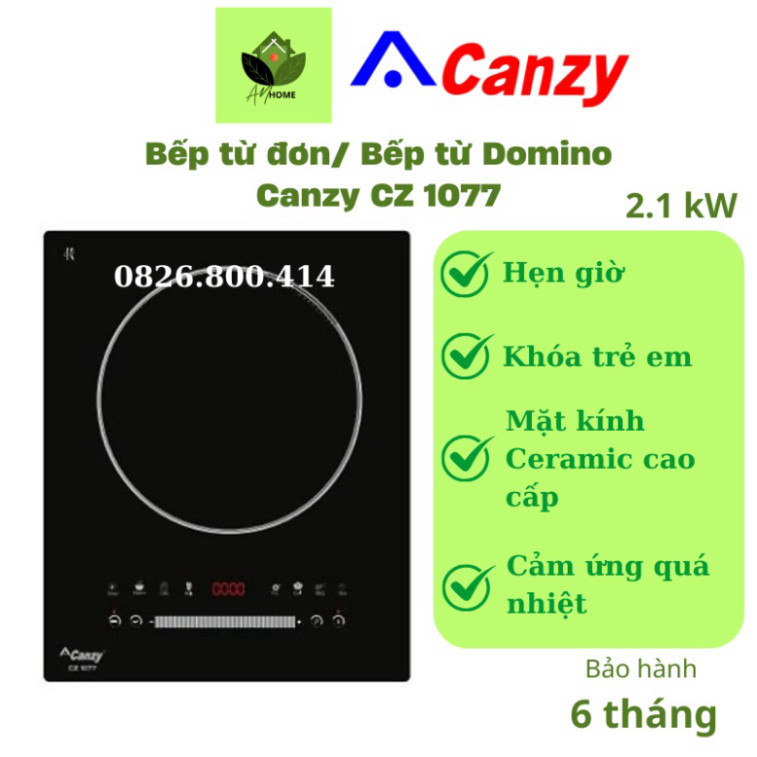 chính hãng chính hãng Bếp từ đơn/ Bếp từ Domino Canzy CZ 1077