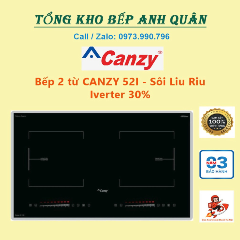 chính hãng chính hãng Bếp từ đôi CANZY CZ 52I Bếp từ liu riu Canzy CZ-52I Bảo hành chính hãng 3 năm