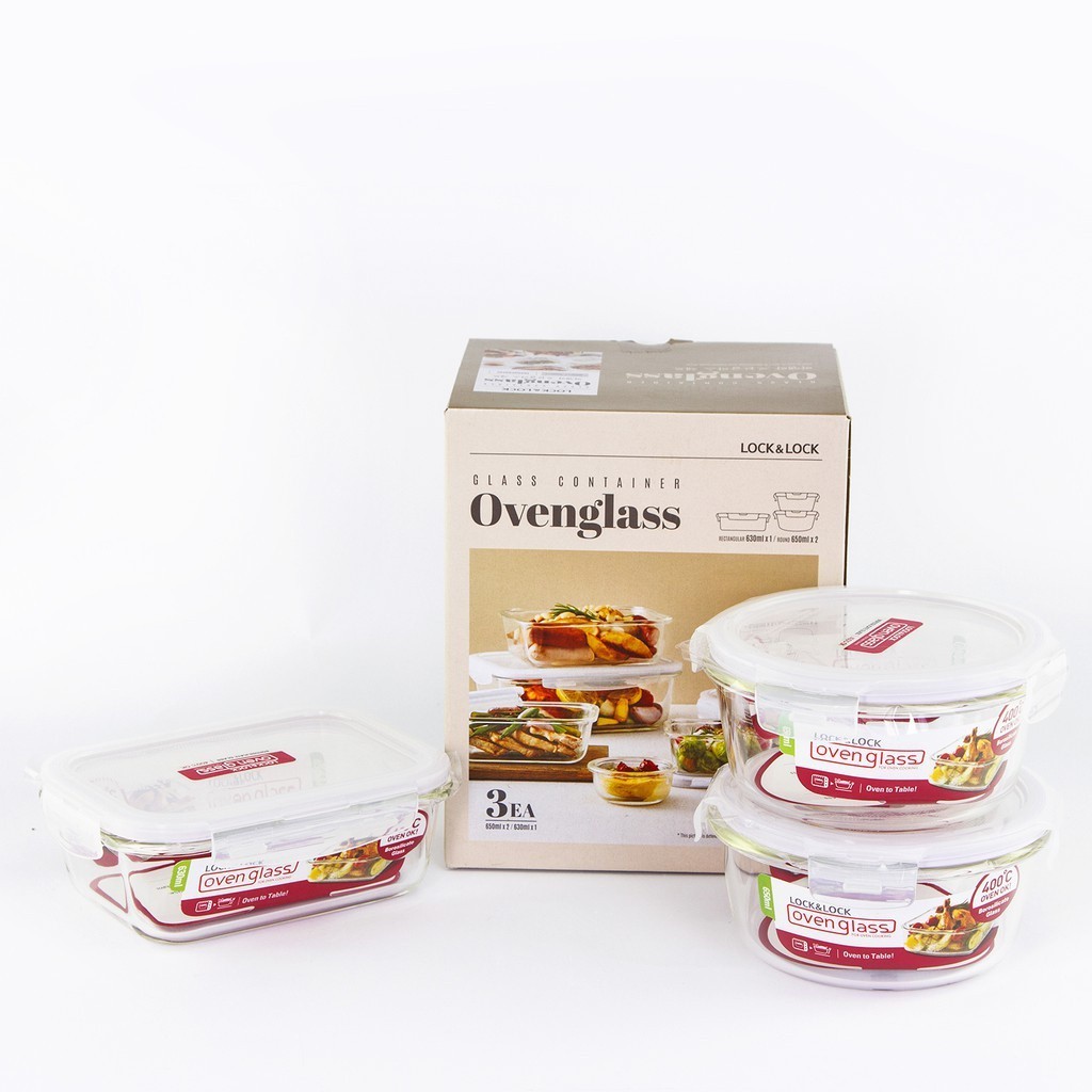 Bộ 3 hộp thủy tinh L&L Euro (LLG428*1, LLG831*2) LLG428S03