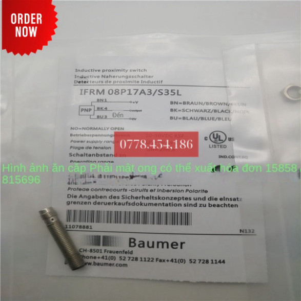 Công Tắc Tiệm Cận Cảm Biến Cảm Ứng Ifrm08n17a3/S35l M8 Phích Cắm Ba Lõi NPN Thường Mở Thương Hiệu Mớ
