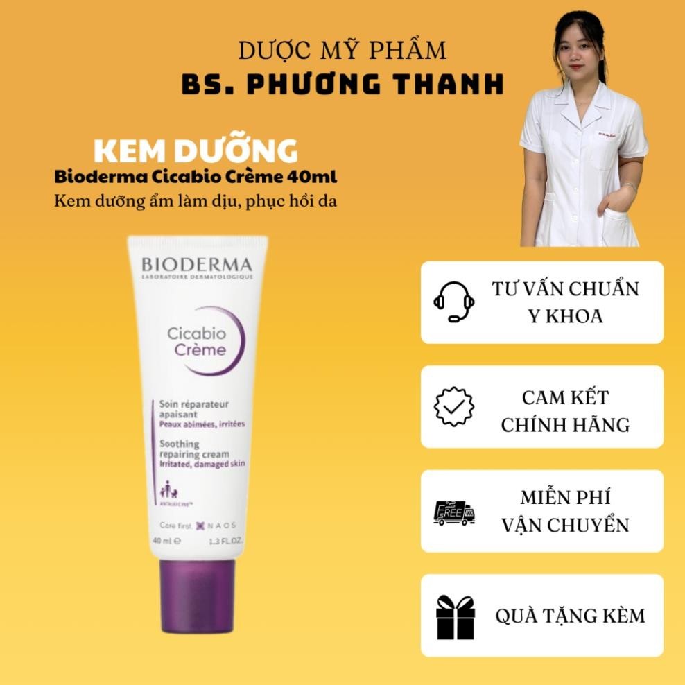 Kem dưỡng phục hồi Bioderma Cicabio Crème - 40ml dành cho da kích ứng do tổn thương Bio tím [DMP BS Phương Thanh] | BigBuy360 - bigbuy360.vn