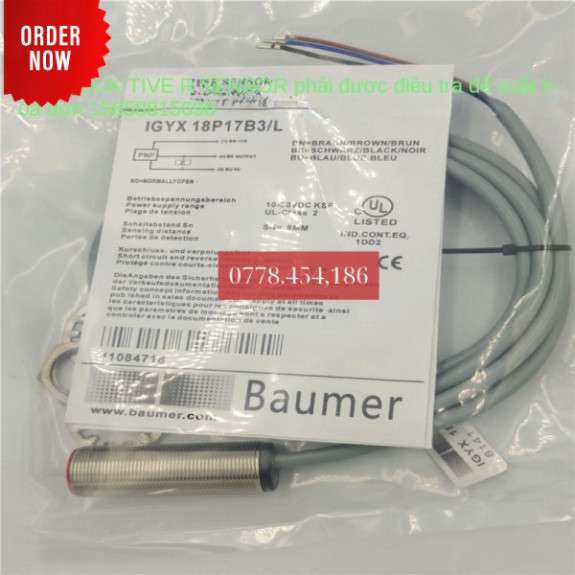 Công Tắc Tiệm Cận Baumeng Igyx18p17b3/L DC Ba Dây PNP Thường Mở Cảm Biến Từ Tính Cảm Biến Kim Loại