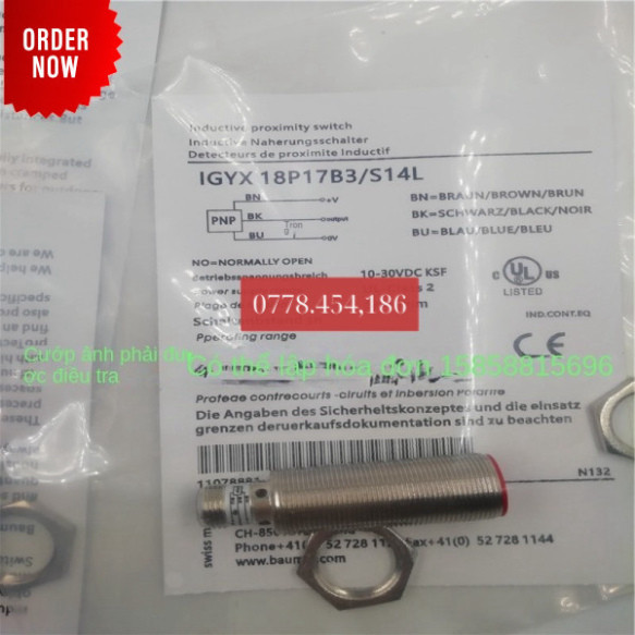 Cảm Biến Chuyển Đổi Tiệm Cận Igyx18p17b3/S14l Đầu Nối Bốn Chân Cảm Ứng PNP Thường Mở Thương Hiệu Mới