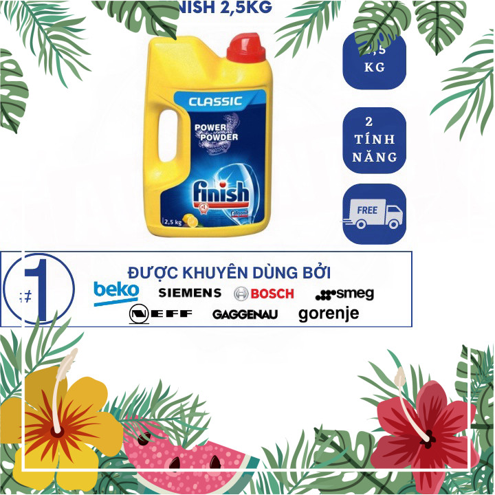 (Giá tốt nhất) Bột rửa bát Finish 2,5kg [có tách lẻ]