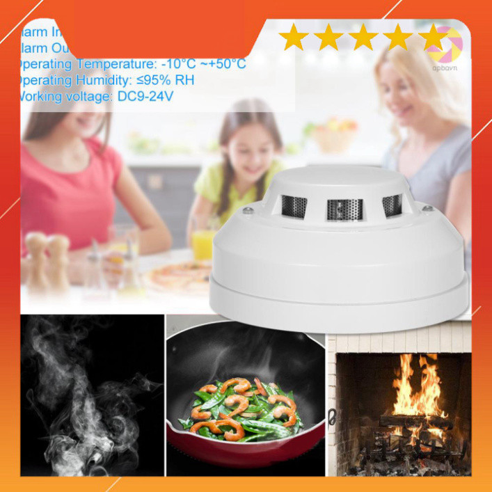 Wired Photoelectric Smoke Detector High Sensitive Smoke Alarm Sensor Fire Alert Protection Anti Burn