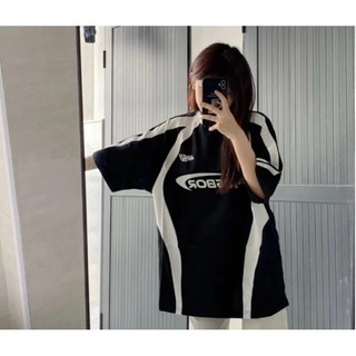 Áo thun form rộng nam nữ unisex phối viền tay lỡ chất cotton ms02