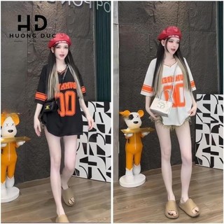 [Rẻ  Vô Địch] Áo thun cổ tim tay lỡ phối viền chất cotton dày dặn nam nữ unisex 00