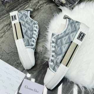 Giày Dio CD SNEAKER LOW CANVAS GREY THỂ THAO Giày thể thao sneaker nam nữ CD da dập hoạ tiết vân chữ tam giác Nam