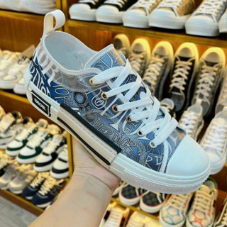 Giày CD Họa Tiết Monogram Hoa Văn Xanh Picasso Giày Nam Nữ chữ monogram loang đen đế cao su Nam - Nữ 2024