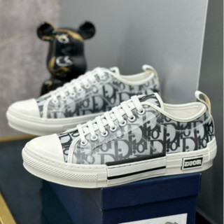 Giày Nam CD_Canvas Monogram, boy phố buộc dây siêu cấp vải dệt hoa vân chữ dày dặn Nam-Nữ