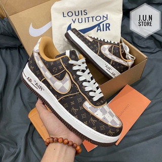 Giày thể thao lv_af1 đen trắng.nâu fullbox giày nam nike_airforce 1 phối da lv . giày sneaker