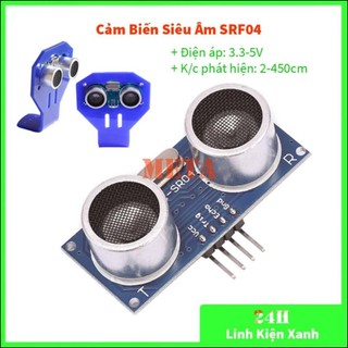 Module cảm biến siêu âm srf04, hc sr04, hc-sr04 - khung giá đỡ cảm biến siêu âm srf04/05