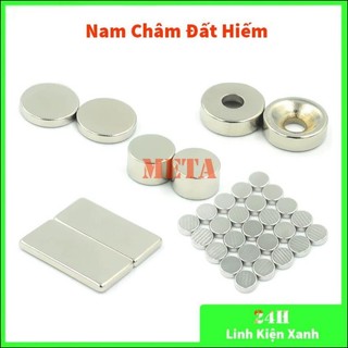 Nam châm đất hiếm tròn 8x5mm, 10x2mm, chữ nhật 20x10x2mm, siêu hít tiện dụng