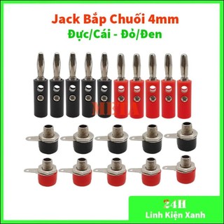 Jack bắp chuối 4mm đực, cái, màu đen, đỏ - jack js910 4mm - jack js910 ngắn dài