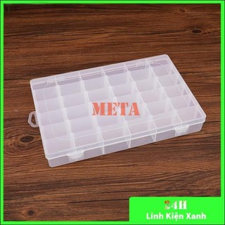 Hộp nhựa 36 ngăn trong suốt - Hộp đựng linh kiện điện tử 36 ngăn, hộp đựng đồ trang sức, móng mi...