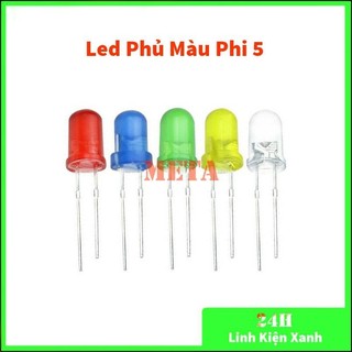Led phủ màu 5mm gồm 3 màu đỏ, vàng, xanh lá - led f5, led phi 5, led phủ màu f5