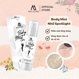Body Mist nhũ Spotlight MACALAND 100ml hương thơm nước hoa quyến rũ cá tính dùng được cho cả da và tóc