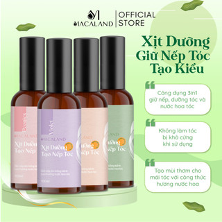 Xịt giữ nếp tạo kiểu dưỡng tóc 3in1 MACALAND 100ml lưu hương nước hoa, không khô cứng tóc