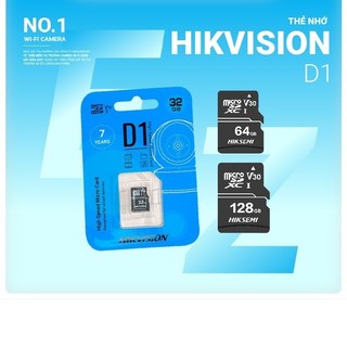 Thẻ nhớ micro sd hikvision 128gb /64g/32gb d1 xanh tốc độ cao thẻ nhớ camera, thẻ nhớ điện thoại - hàng chính hãng