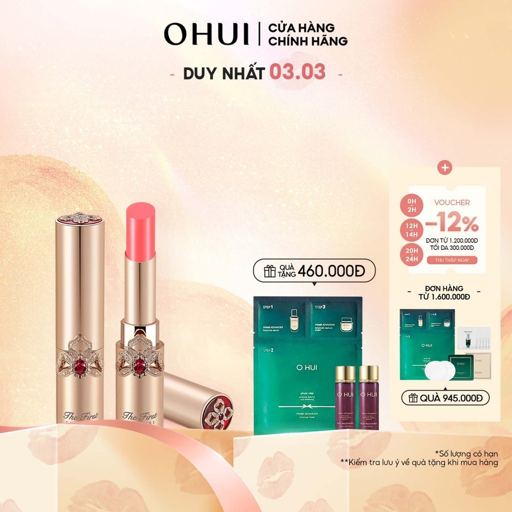 Son dưỡng môi cao cấp chống lão hóa OHUI The First Lip Balm 3.2G