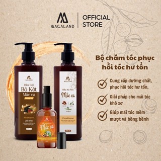  Combo gội xả 280ml 500ml và dầu dưỡng tóc 30ml MACALAND giúp phục hồi tóc hư tổn dưỡng tóc mềm mượt 