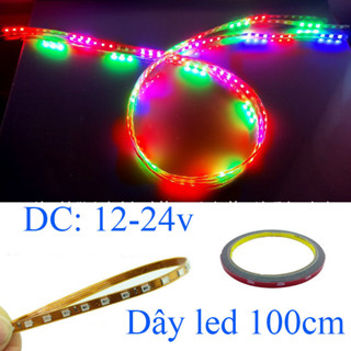 Dây Led 100cm DC 12v - 24v Dùng cho xe tải , Ánh sáng 7 màu