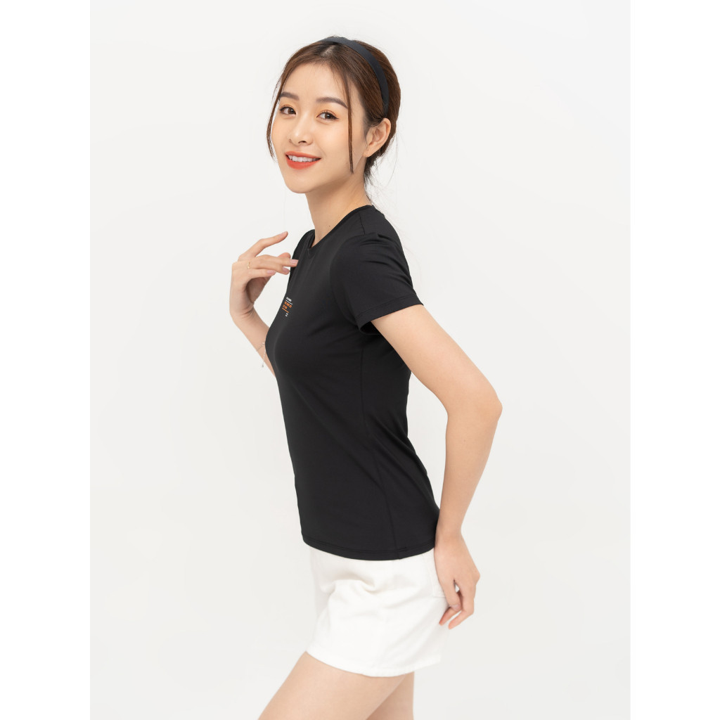 Áo thun thể thao nữ YODY in chữ tập gym cổ tròn ngắn tay T-shirt Thể Thao Nữ Out Of Bounds STN6038