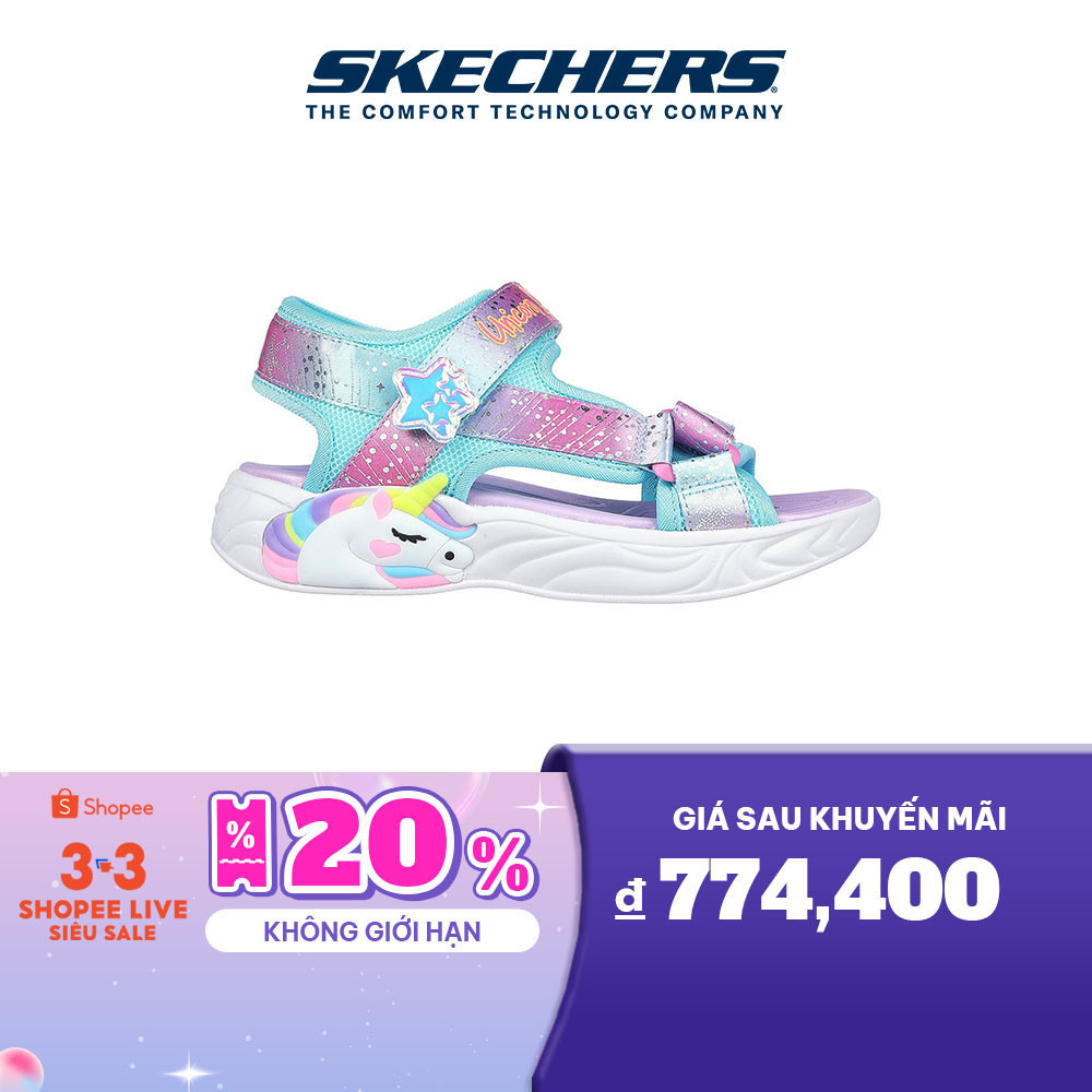 Skechers Bé Gái Xăng Đan Thường Ngày, Đi Học S-Lights Unicorn Dreams Explorer - 302682L-PRMT