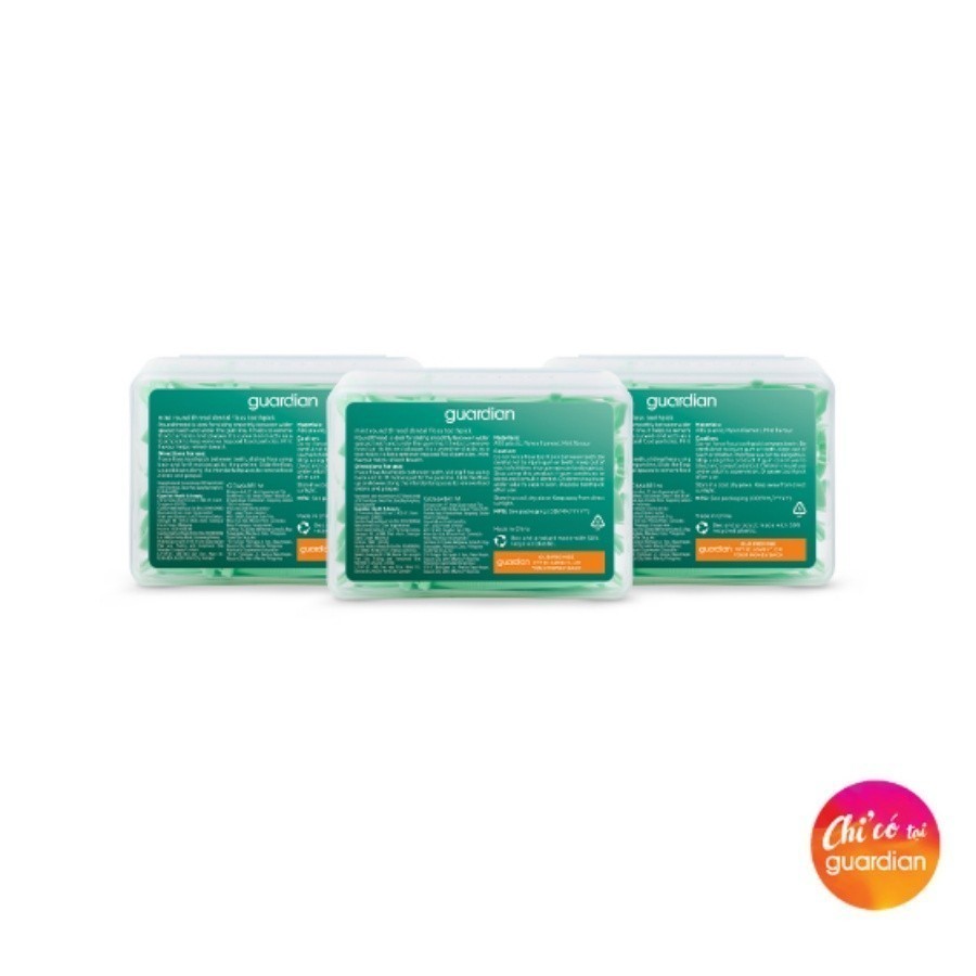 Tăm Chỉ Nha Khoa Bạc Hà Tròn Guardian 50 Cây x 3