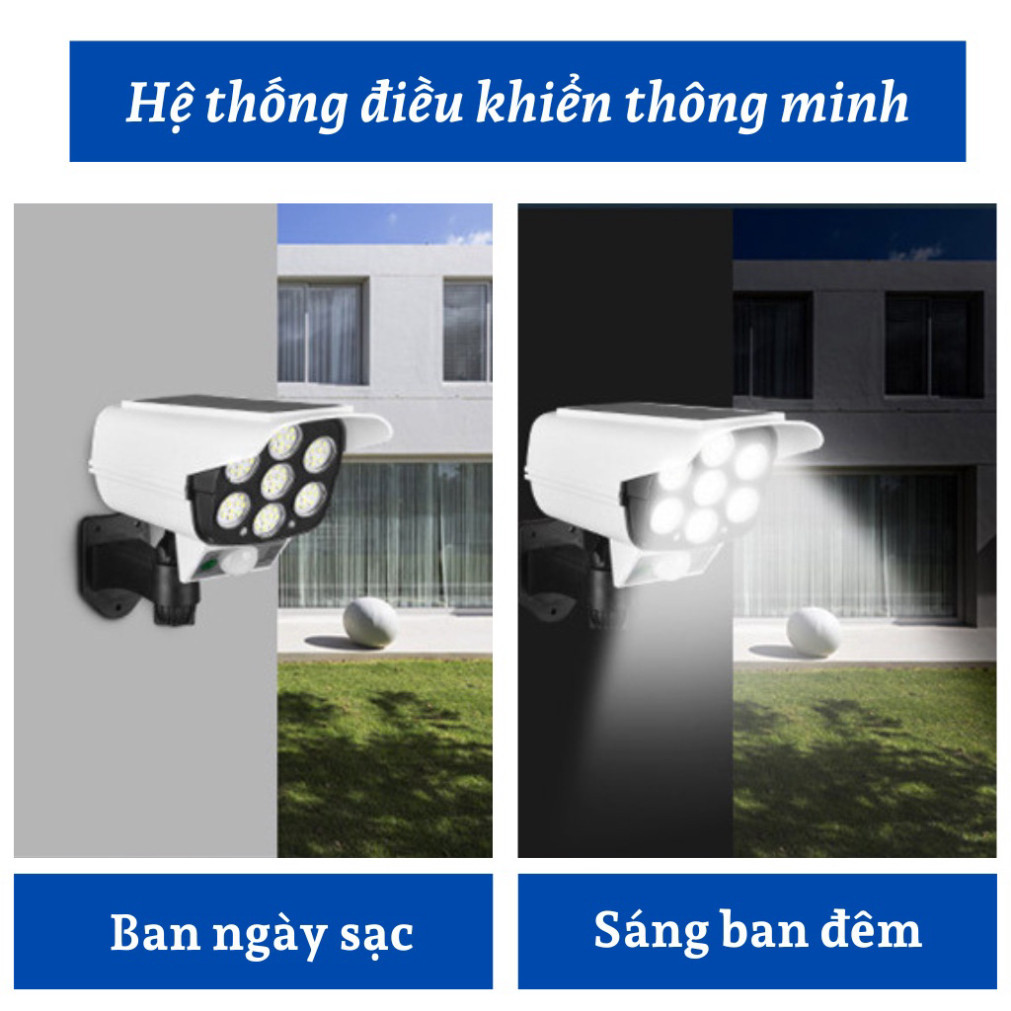 [Mã INBAU254 giảm 25K đơn 149K] Đèn Năng Lượng Mặt Trời Giả Camera Ngoài Trời Tự Động Bật Tắt Chống Nước IP67 GVQ Store