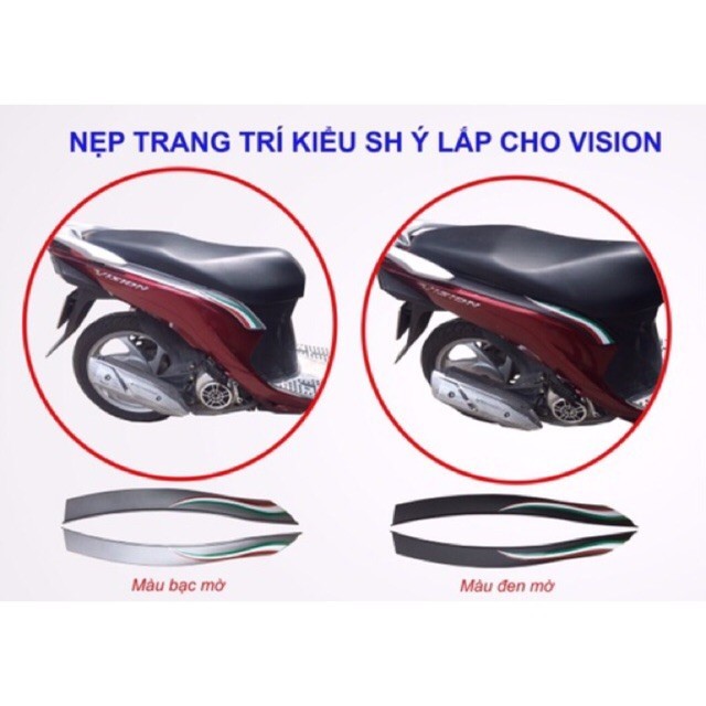 Nẹp sườn xe vision 2016-2020 kiểu ý