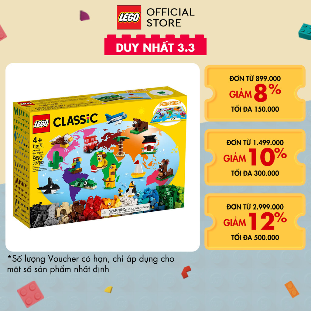  LEGO Classic 11015 Vòng quanh thế giới (950 chi tiết)