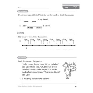 Sách - Daily Fundamentals - Grade 1,2,3,4,5,6 - bản in khổ A4