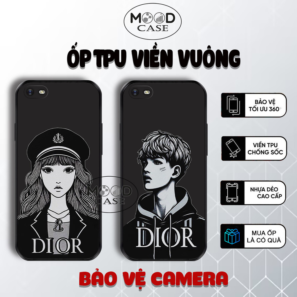 Ốp lưng Oppo A3s , A1k , A33 , NEO 7 TPU cạnh vuông | MOOD case Ốp lưng bảo vệ camera