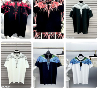 Áo thun marcelo burlon cánh chim trắng boy phố girl phố hotrend 2024, áo thun cánh chim cotton hot new mùa hè 2024