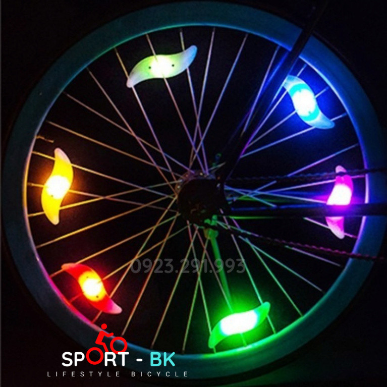 (Sale) Đèn Led xe đạp điện Hình cánh quạt gió 3 cách thức Sáng Gắn Bánh xe đạp điện - Chống Nước, thời thượng full hộp đ