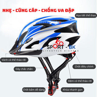 (Sale) Mũ bảo đảm xe đạp điện Sport Siêu Nhẹ Có Tăng-Đơ thay đổi và điều chỉnh kích thước cho tất cả nữ và nam Thoáng Kh