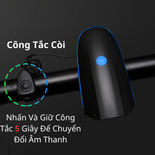 (Sale) Đèn xe đạp điện Siêu Sáng Có Còi Chống Nước, đèn LED chiếu sáng xe đạp điện Sport Nhiều Màu, T6 7588 Loại thời th