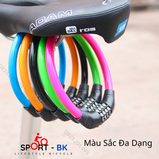 (Sale) Khóa xe đạp điện Sport Chống Trộm Khóa Dây Treo Yên xe đạp điện 4 Số Xoay Mã Khóa Tránh Mất vấn đề quan trọng - B