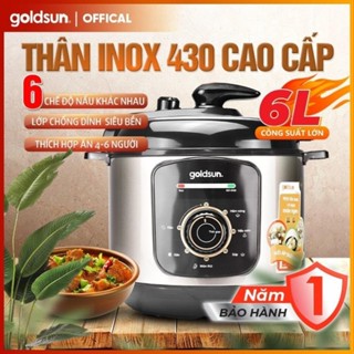 Nồi áp suất điện Goldsun GPC5512 (6L) dung tích 6L, công suất 1000W phủ chống dính 2 mặt