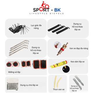 (Sale) Bộ thiết bị thay thế Vá Săm xe đạp điện đazinăng Pedal Bộ Lục Giác thay thế xách tay Tua Vít 16-In-1 - BK19